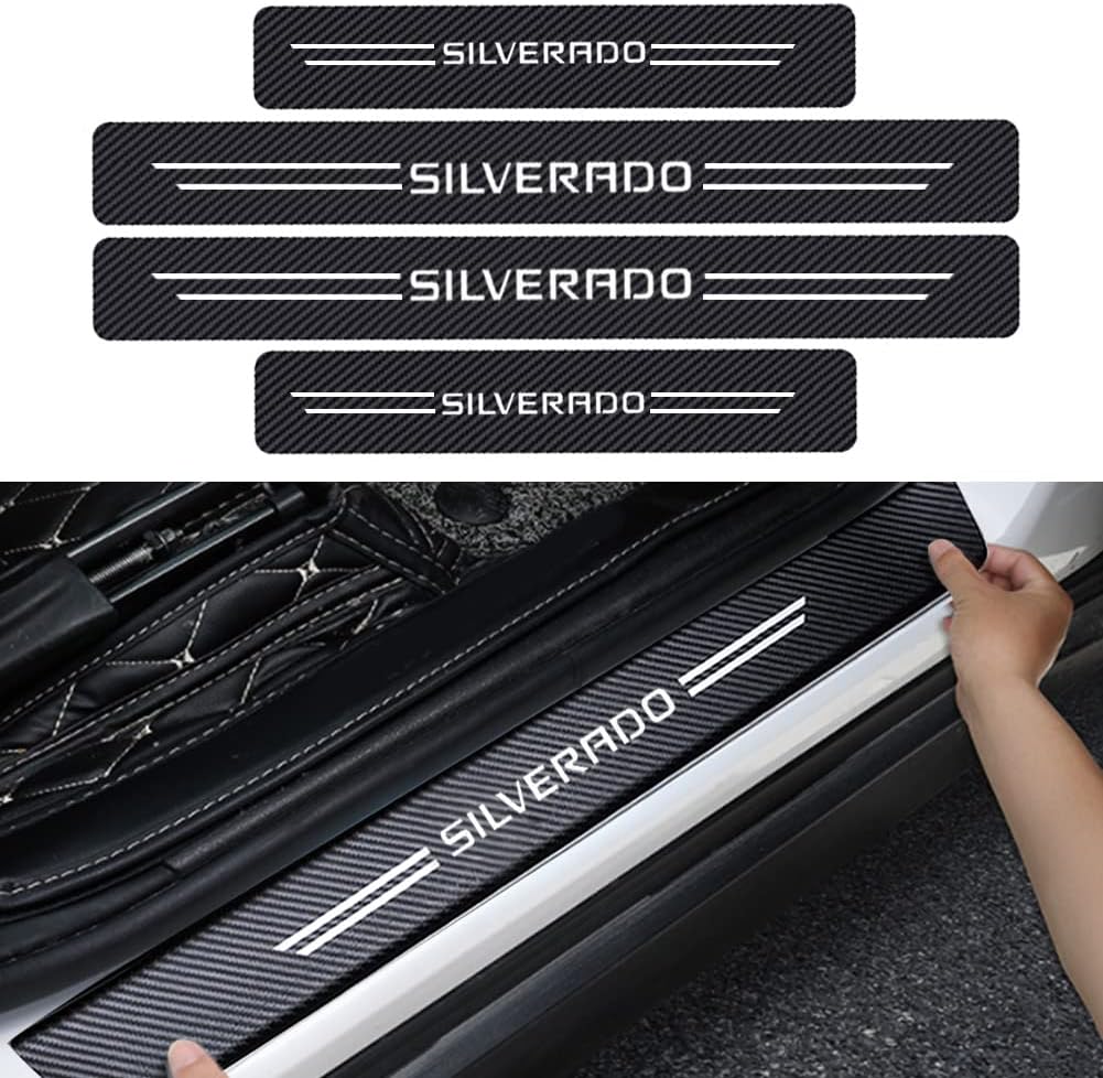 4PCS Carbon Fiber Door Sill Protector X80516