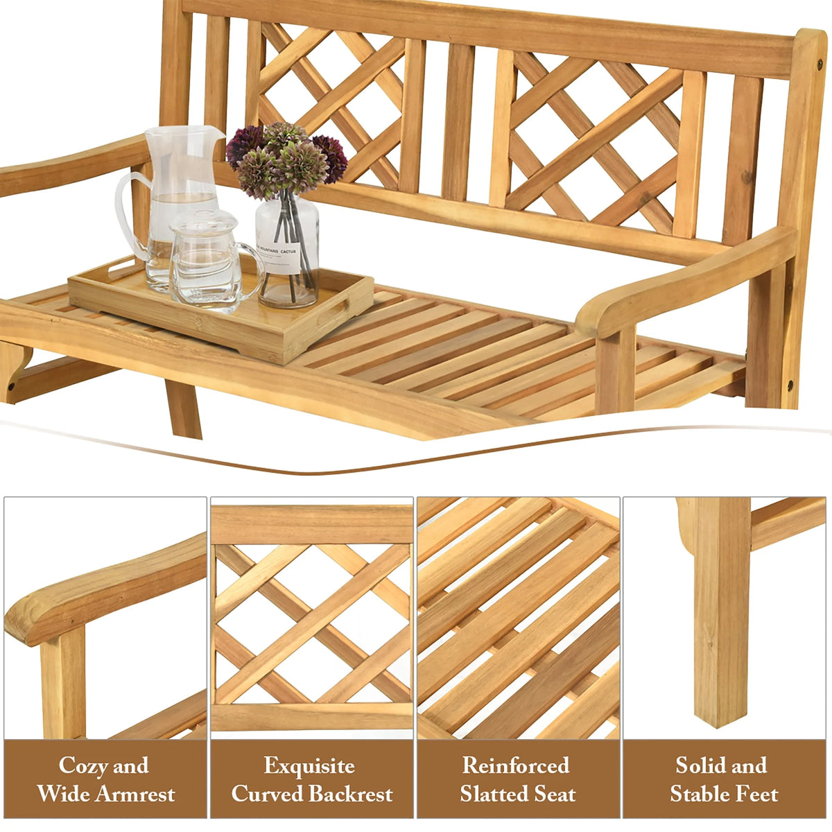 Solid Wood Folding Bench L5601