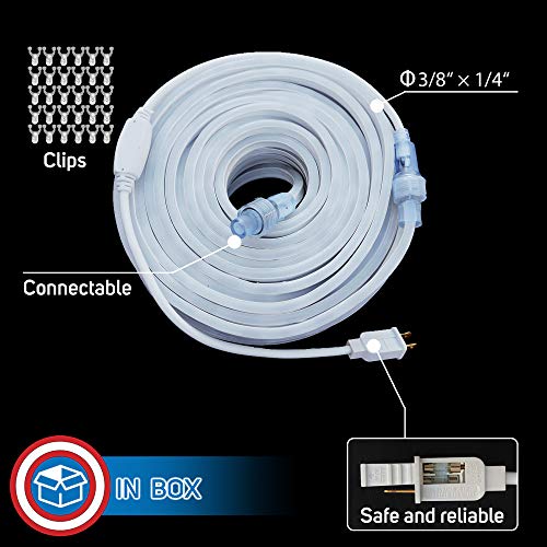 30ft Red White Blue Waterproof LED Rope Lights W355