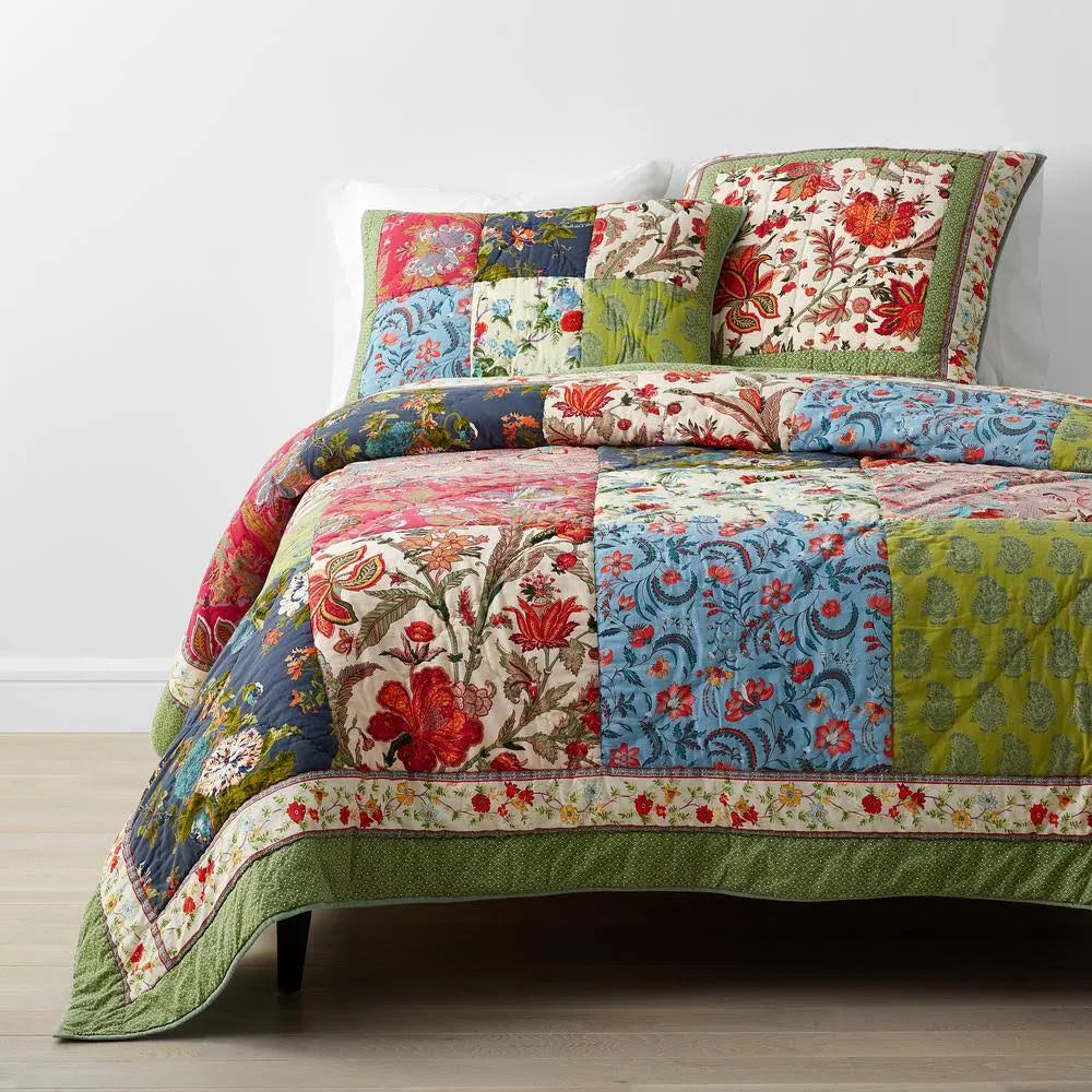 Multicolored Floral Full/Queen Cotton Quilt E8694