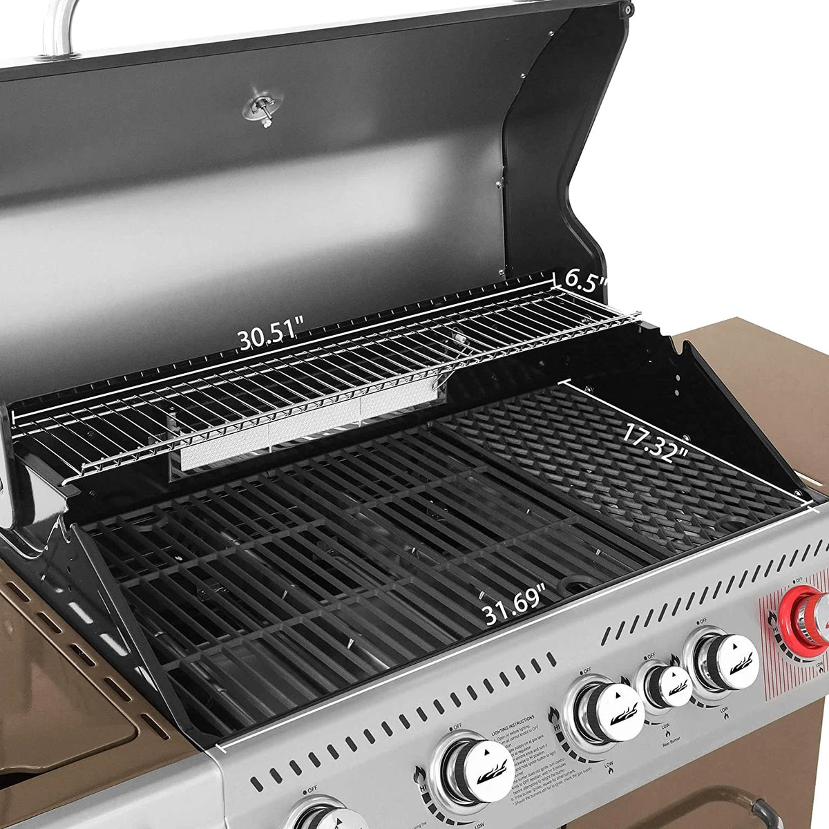 5-Burner Propane Gas Grill with Rotisserie Kit X727054