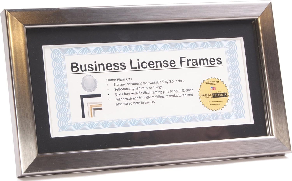 Black Business License Certificate Frames M8368
