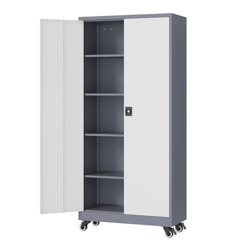 White Metal Rolling Storage Cabinet E6625