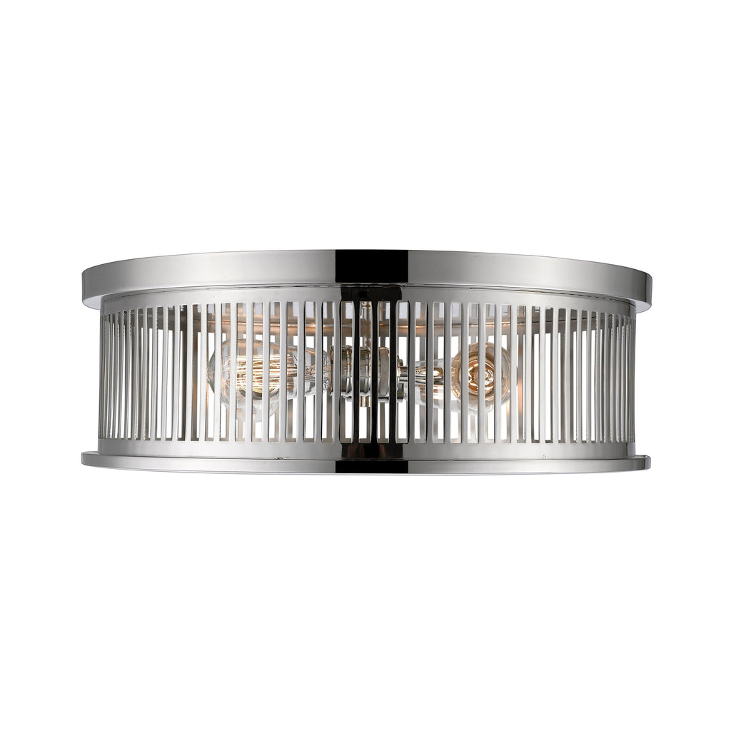 4 Light Flush Mount, Polished Nickel X3577