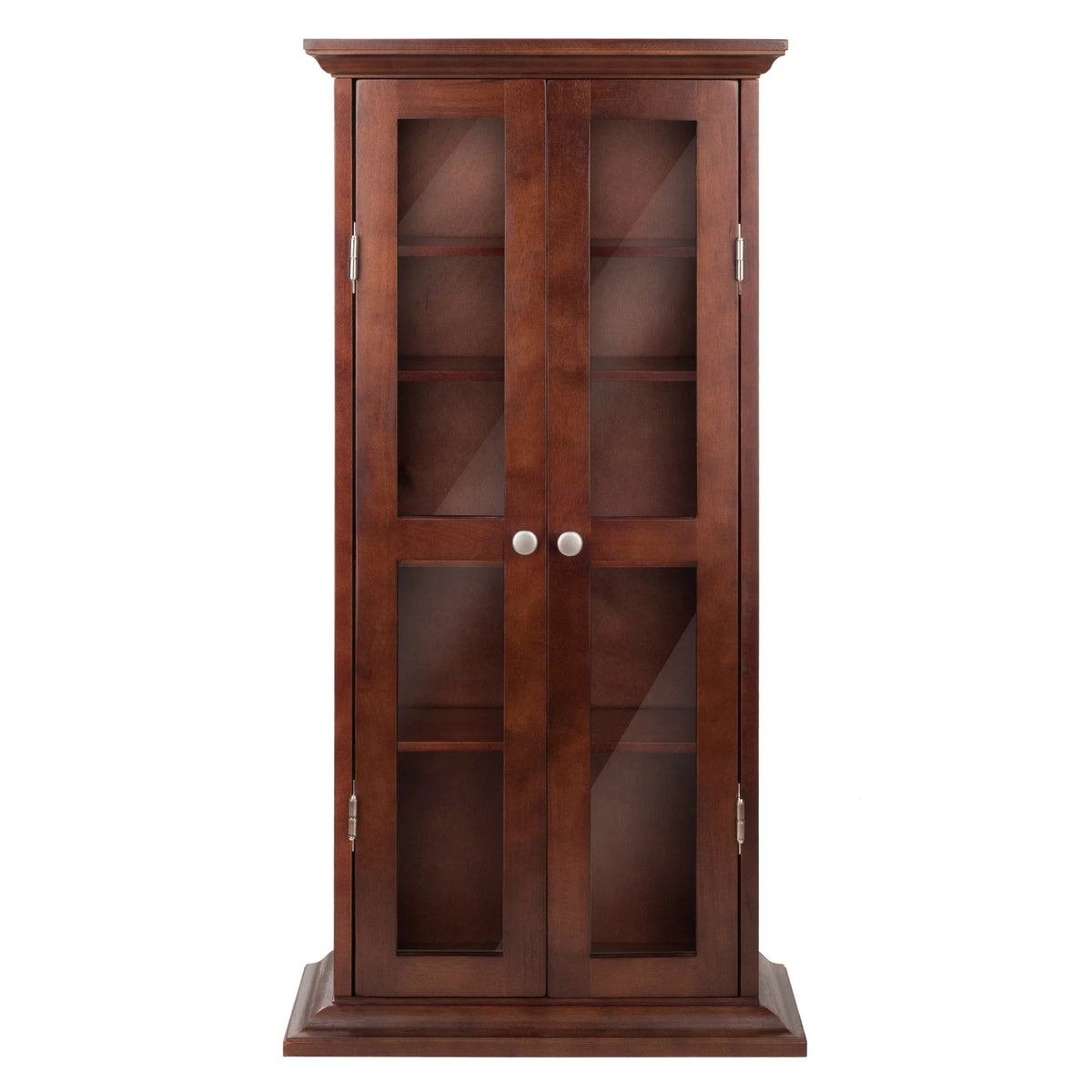 Walnut Finish Wood Media Cabinet G3878