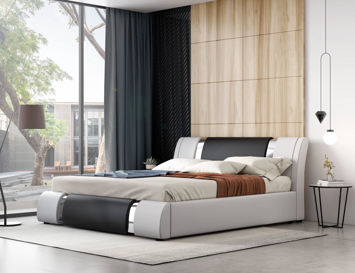 King Size Bed Frame with Adjustable Headboard C973