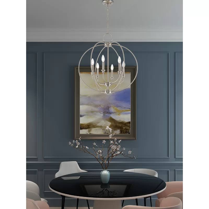6-Light Globe Chandelier Brushed Nickel Q10741