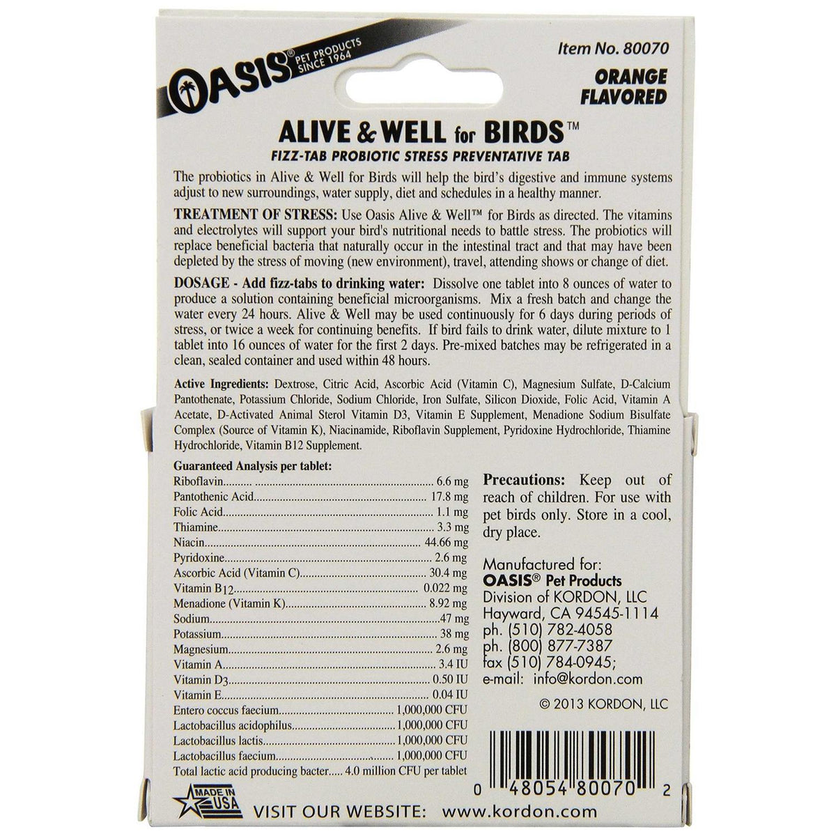 Pro-Biotic Tablets for Birds V676205