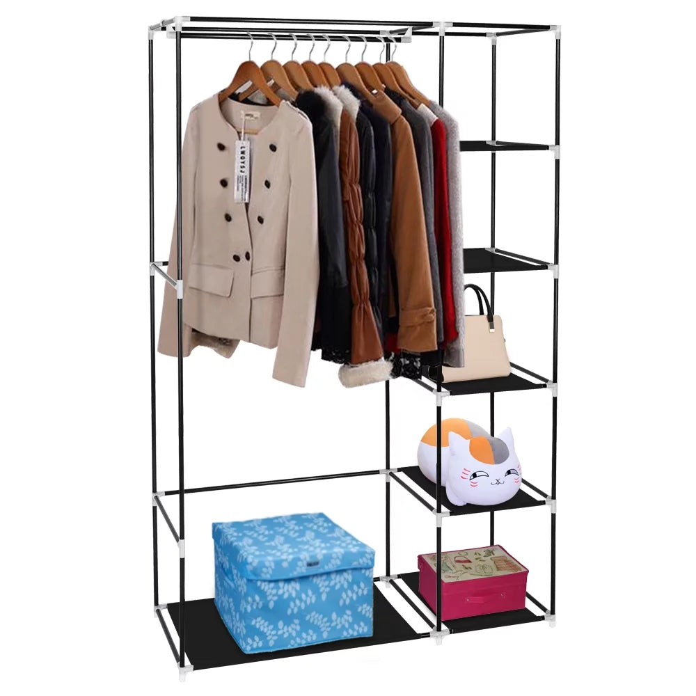 Black Portable Non-woven Fabric Clothes Closet R203119